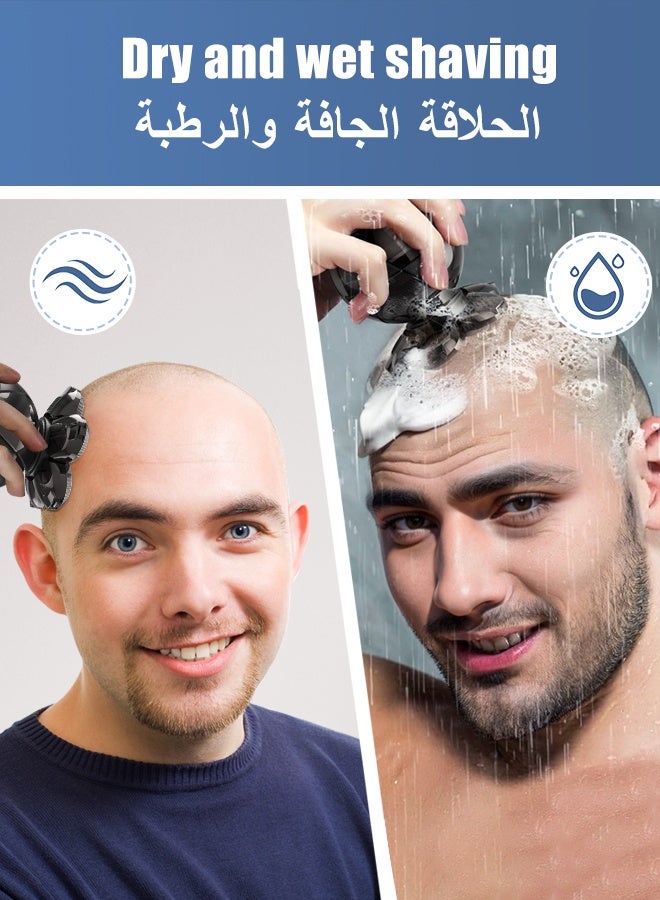 كاو ماكينة حلاقة كهربائية للرجال الصلع - ماكينة حلاقة عائمة بست شفرات لحلاقة مثالية للرأس الأصلع واللحية الكثيفة، ماكينة حلاقة لاسلكية مقاومة للماء بمعيار IPX7 للاستخدام الجاف والرطب مع قفل للسفر ومجموعة تنظيف (مصممة لمنطقة الشرق الأوسط) - Image 4